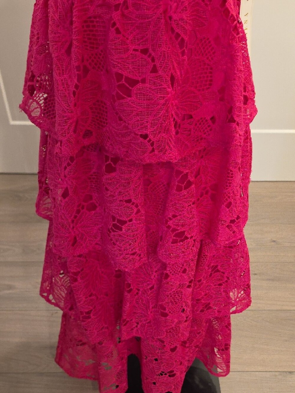 Siena Studio Fuchsia Lace Tiered adjustable-Strap Maxi Dress size 6 new with tag - Picture 6 of 14